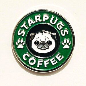 Starpugs Coffee Pug Funny Dog Fan Made Enamel Pin Lapel Pin
